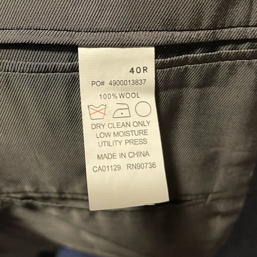 Calvin Klein 3 Button Wool Blazer Suit Jacket in Charcoal‎ Gray Size: 40R
